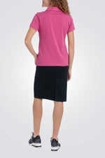 חולצת פולו שרוולים קצרים בצבע ורוד