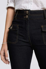 ג'ינס בוטקאט לנשים בצבע כחול כהה | מורגן 
