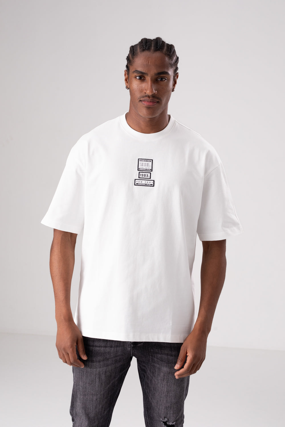 טי שירט אוברסייז מבד אינטרלוק לגברים