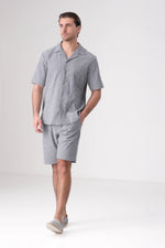 חולצה מכופתרת סירסאקר שרוולים קצרים