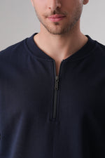 חולצת אינטרלוק עם חצי רוכסן