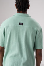 חולצת סריג מכופתרת בטקסטורת משבצות