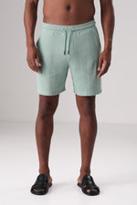 מכנס ברמודה סריג בטקסטורת משבצות