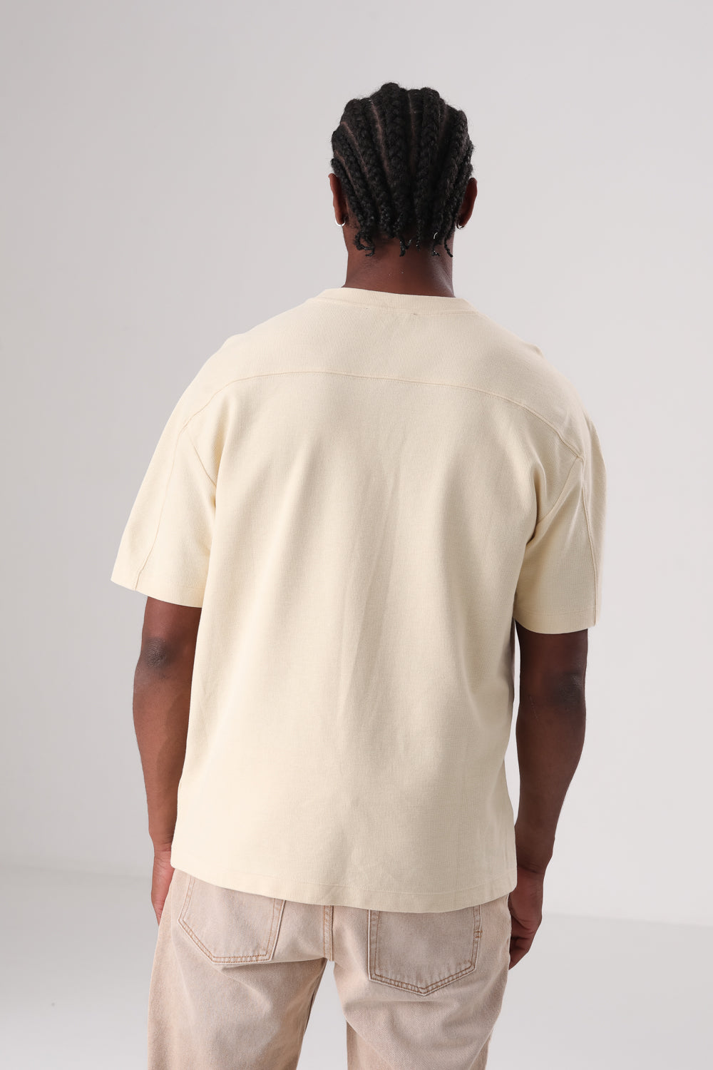 חולצת טי אוברסייז טקסטורלית