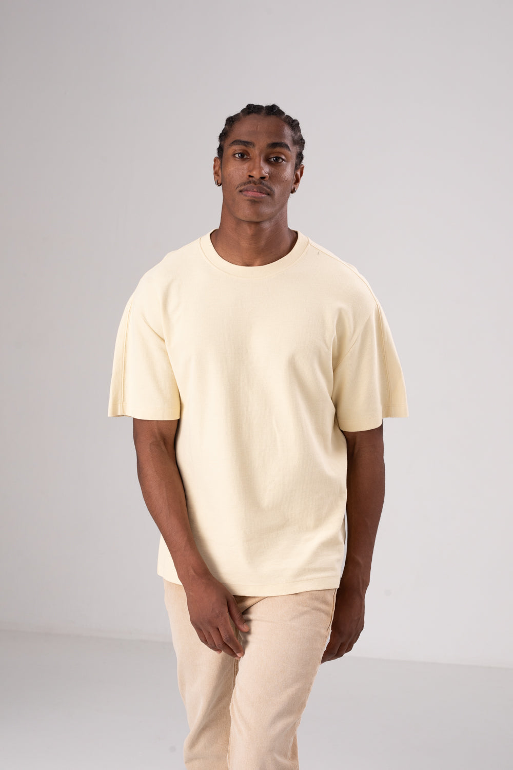 חולצת טי אוברסייז טקסטורלית