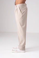 מכנסיים סמי פורמל בגזרה רחבה עם שני פנסים