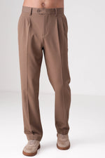 מכנסיים סמי פורמל בגזרה רחבה עם שני פנסים