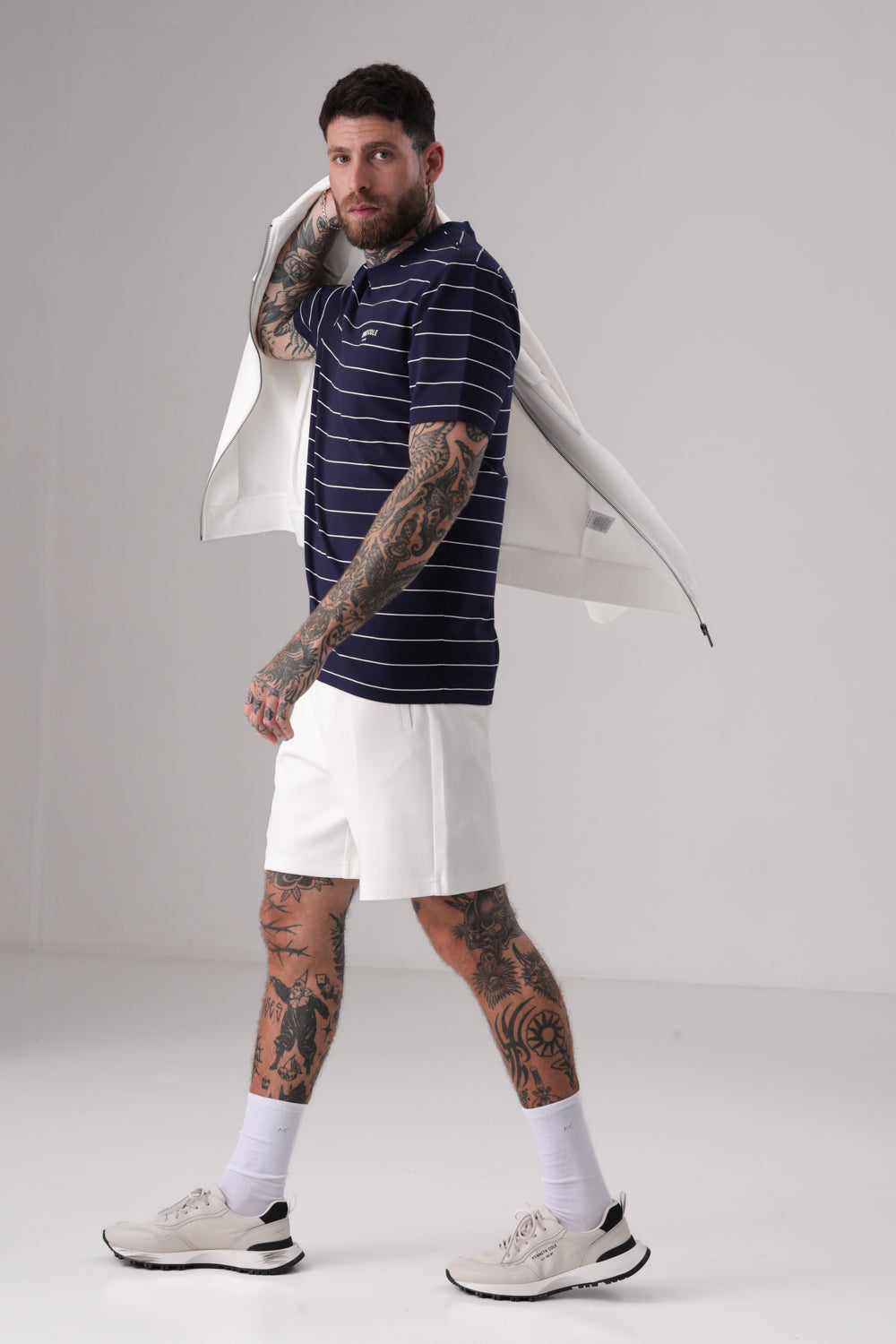 טישירט ג'רזי הדפס פסים