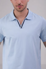 חולצת פולו חלקה לגברים