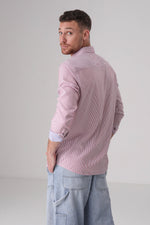 חולצה מכופתרת בגזרת מודרן הדפס פסים