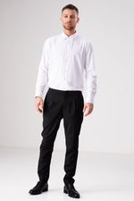 חולצה מכופתרת בגזרת מודרן לוגו מוטבע בצבע לבן