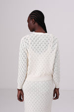 קרדיגן קרושה בצבע קרם