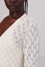 קרדיגן קרושה בצבע קרם