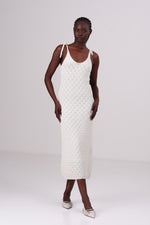 שמלת מידי קרושה בצבע קרם