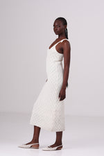 שמלת מידי קרושה בצבע קרם