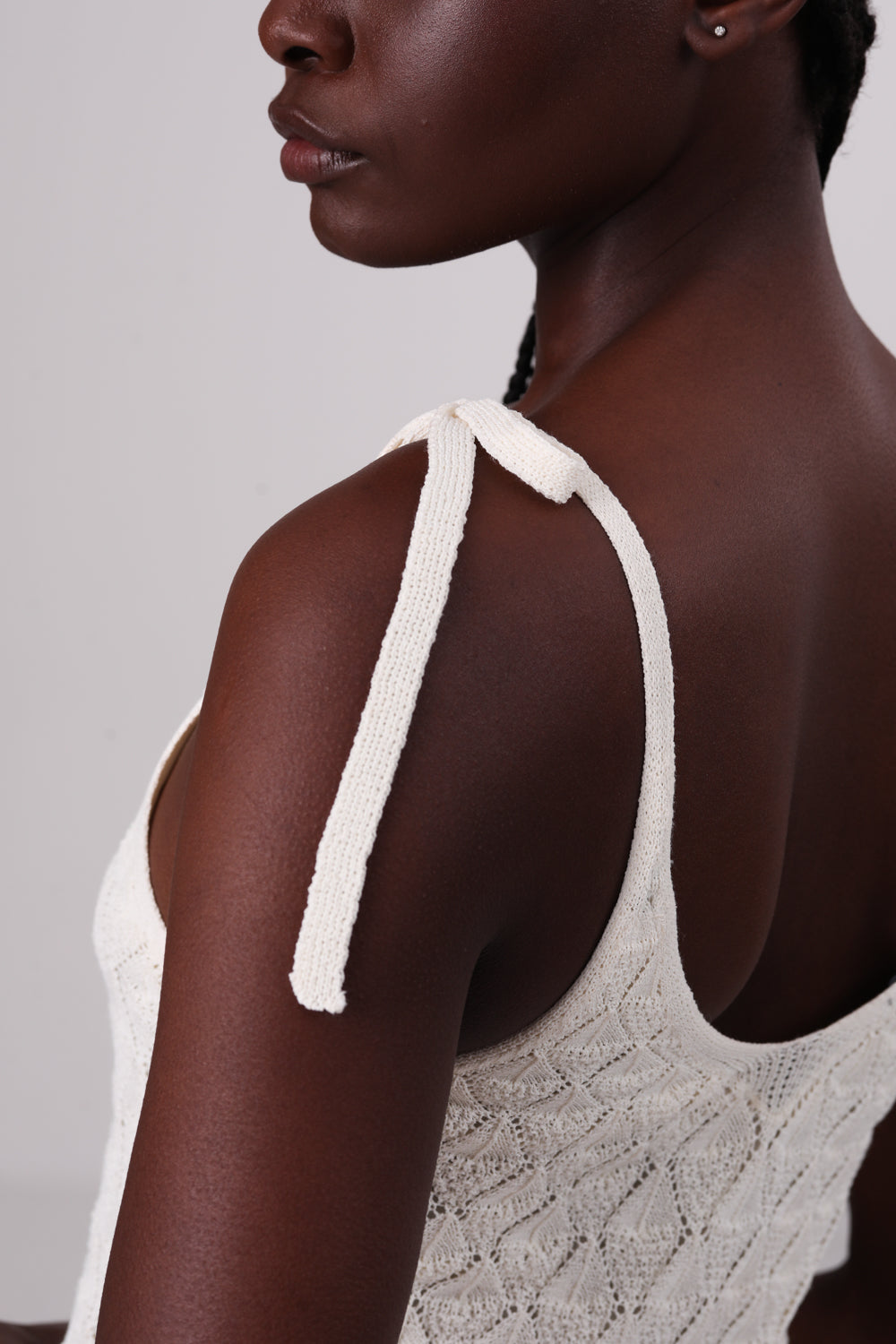 שמלת מידי קרושה בצבע קרם