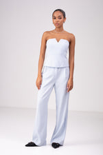 טופ סטרפלס מחוך בצבע כחול בהיר