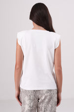 חולצה ללא שרוול עם כריות כתפיים