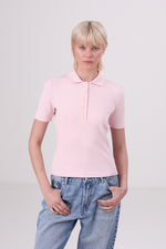 חולצת פולו ריב עם שרוולים קצרים