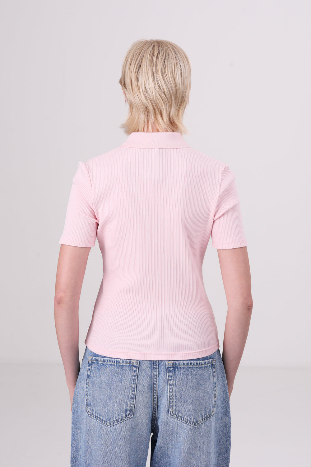 חולצת פולו ריב עם שרוולים קצרים