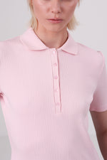 חולצת פולו ריב עם שרוולים קצרים