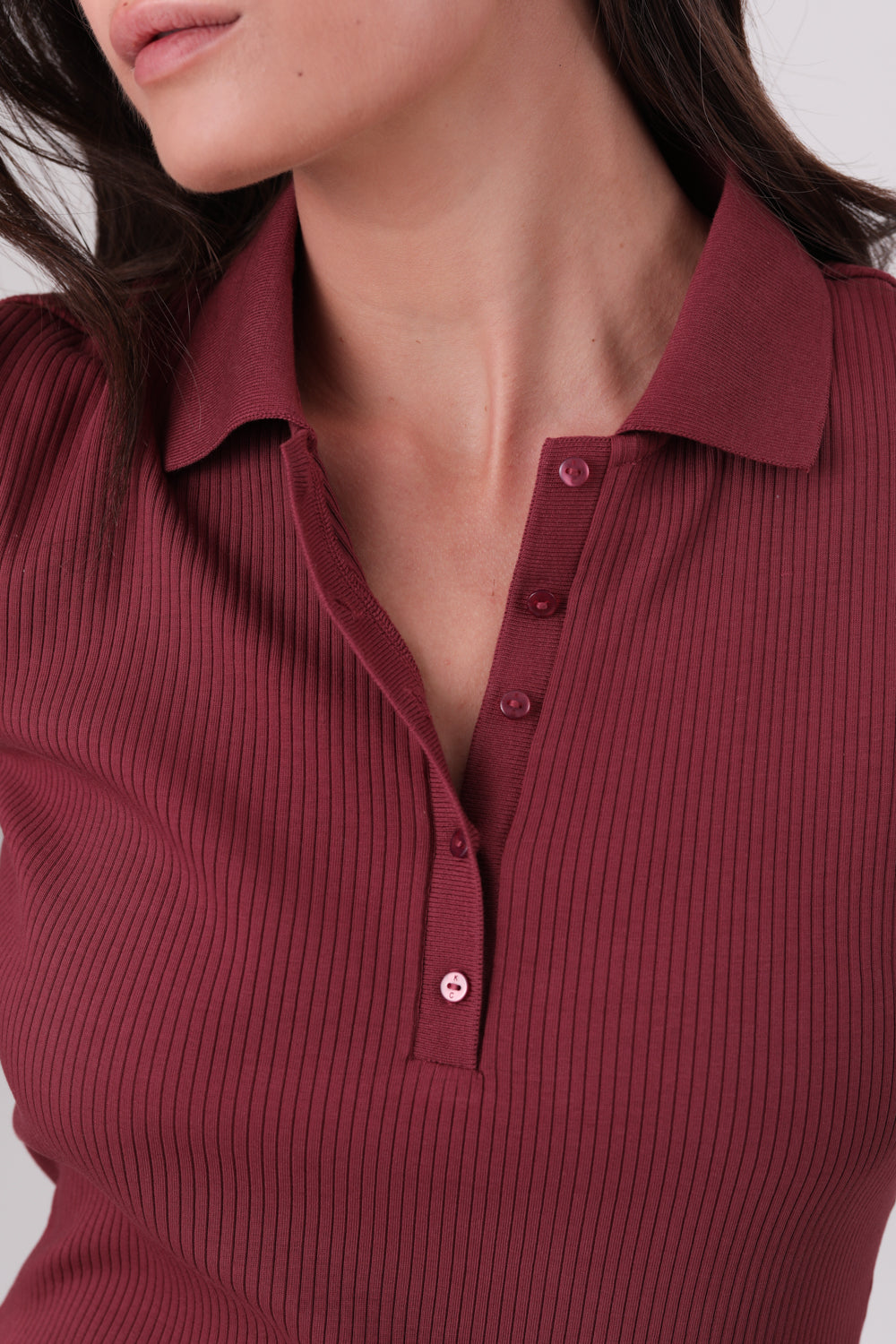 חולצת פולו ריב עם שרוולים קצרים