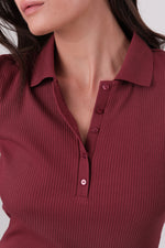 חולצת פולו ריב עם שרוולים קצרים