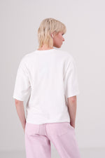 חולצת טי אוברסייז עם לוגו רקום