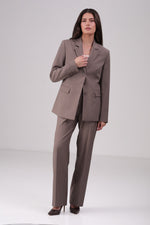 מכנס מחויט קלאסי בצבע חום