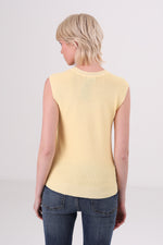 גופיית סריג ללא שרוולים לנשים