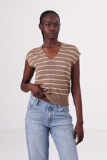 חולצת סריג עם שרוולים קצרים לנשים