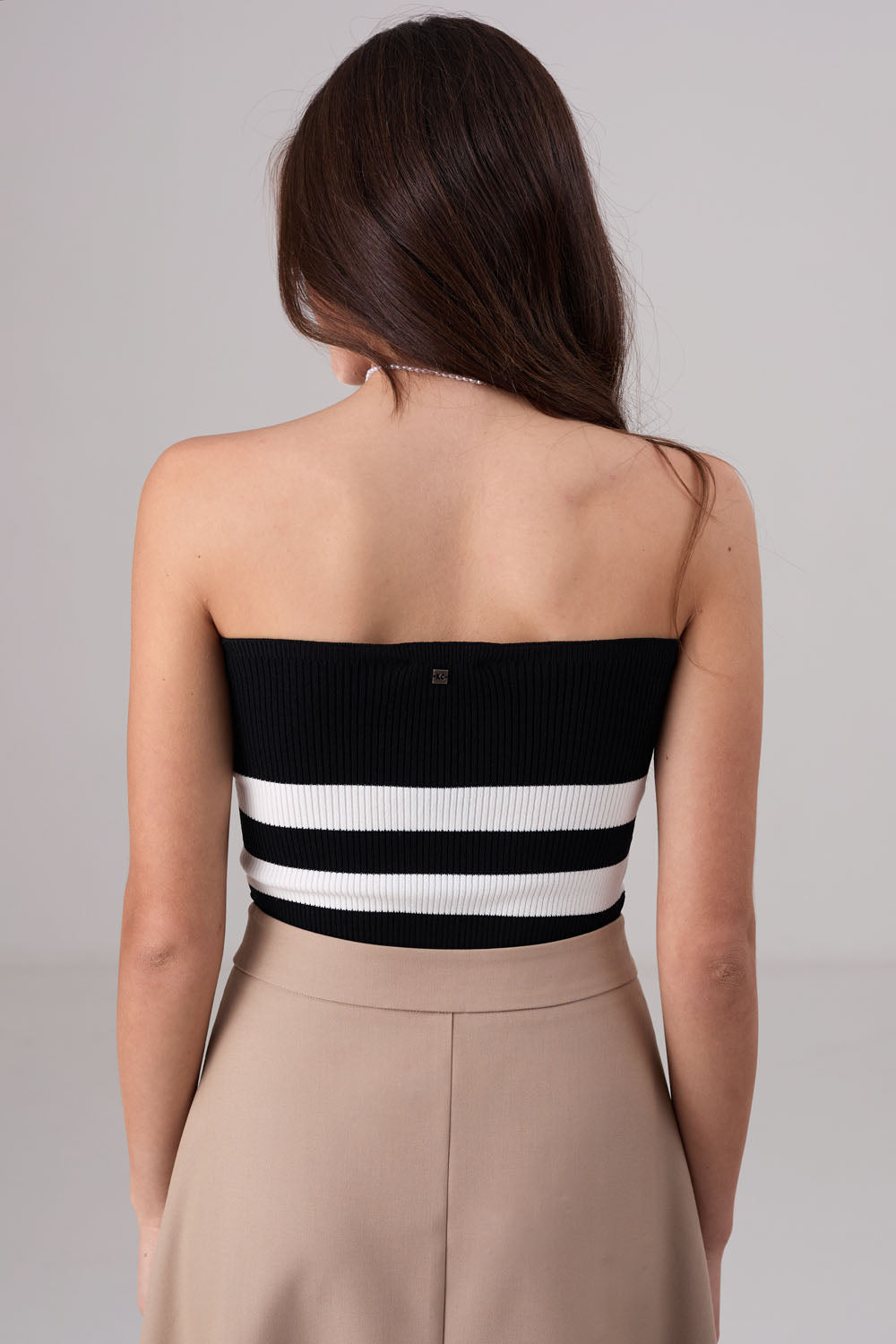 סריג סטרפלס פסים לנשים