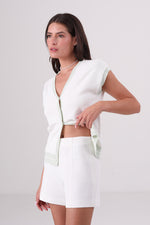 עליונית סריג קצרה לנשים