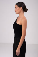 גופיית סריג וואן שולדר בצבע שחור