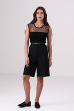 גופיית סריג שקופה חלקית