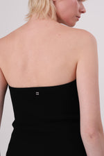 טופ סטרפלס סריג בצבע שחור