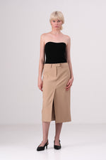 טופ סטרפלס סריג בצבע שחור