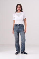 חולצת סריג עם שרוולים קצרים לנשים