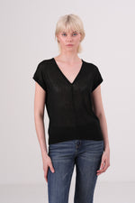 חולצת סריג עם כתף רחבה לנשים