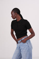 חולצת סריג פולו לנשים