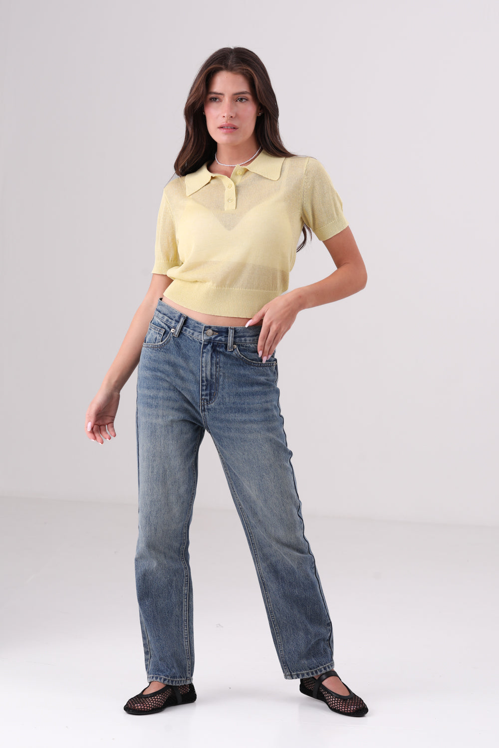 חולצת סריג פולו לנשים