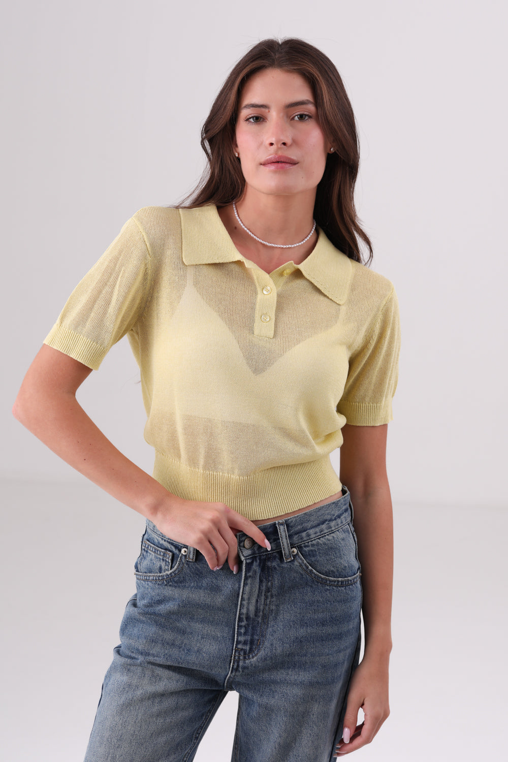 חולצת סריג פולו לנשים