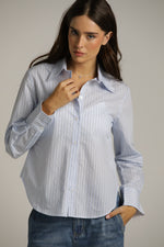 חולצה מכופתרת בטקסטורת פסים | קנת קול