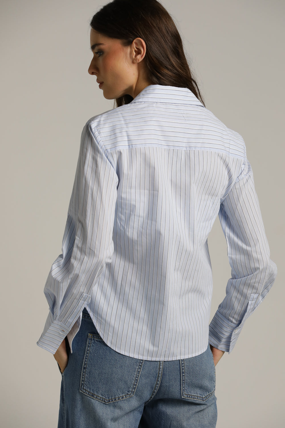 חולצה מכופתרת בטקסטורת פסים | קנת קול