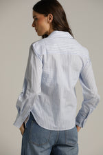 חולצה מכופתרת בטקסטורת פסים | קנת קול