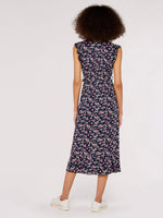 שמלת מקסי פרחונית בצבע נייבי - MASHBIR//365