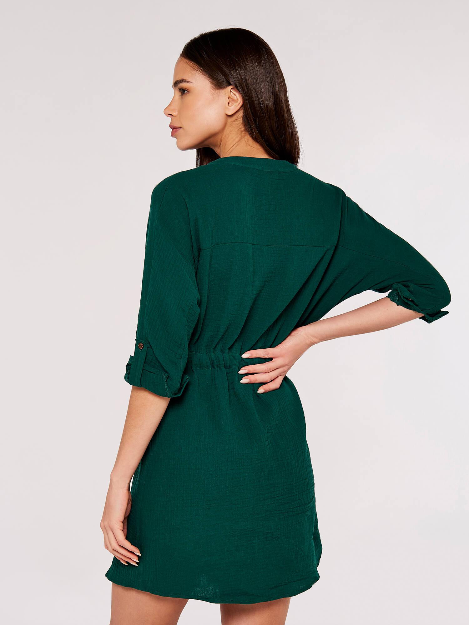 שמלת מידי טטרה בצבע ירוק - MASHBIR//365