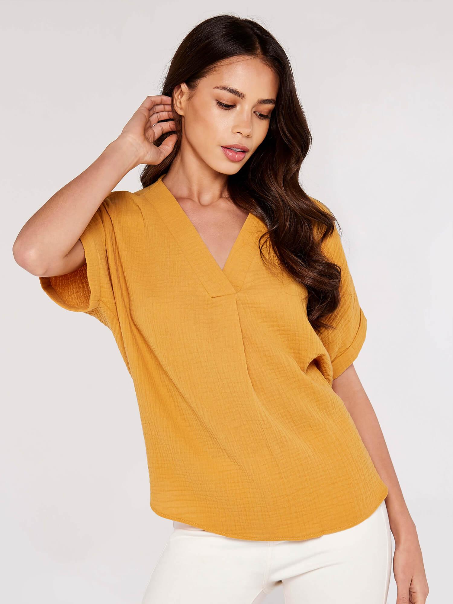 חולצה אלגנטית בצבע צהוב - MASHBIR//365