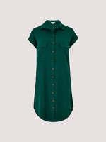 שמלת מיני עם כפתורים בצבע ירוק - MASHBIR//365