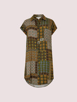 שמלת מיני עם טלאים בצבע ירוק זית - MASHBIR//365